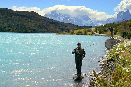 Lago Azul'de balikcilar